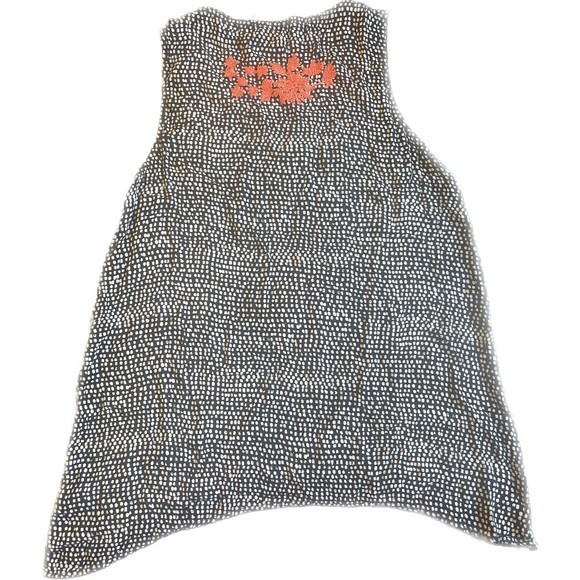 THML Women's Blue and White Polka Dot Blouse with‎ Coral Detail Size SM - Picture 2 of 4